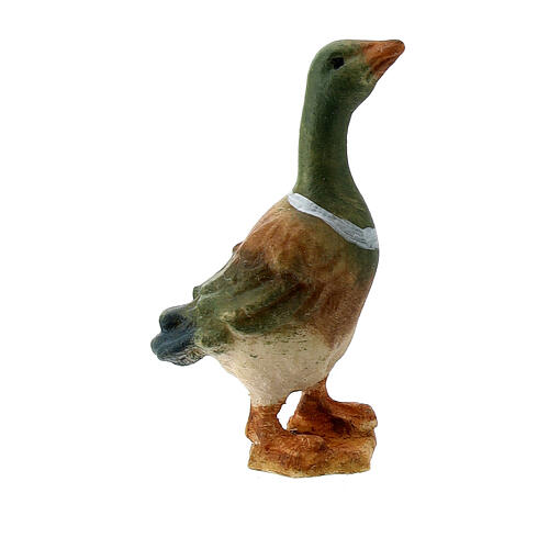 Canard debout Original crèche bois peint Val Gardena 10 cm 2