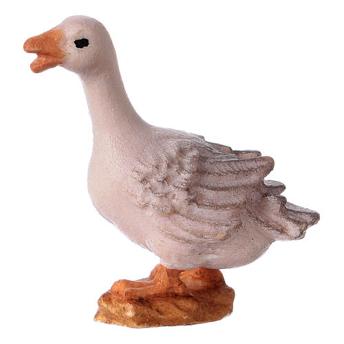 Goose calling out, 12 cm Original Nativity model, in wood painted Valgardena 1