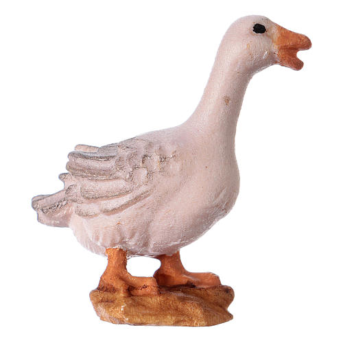 Goose calling out, 12 cm Original Nativity model, in wood painted Valgardena 2