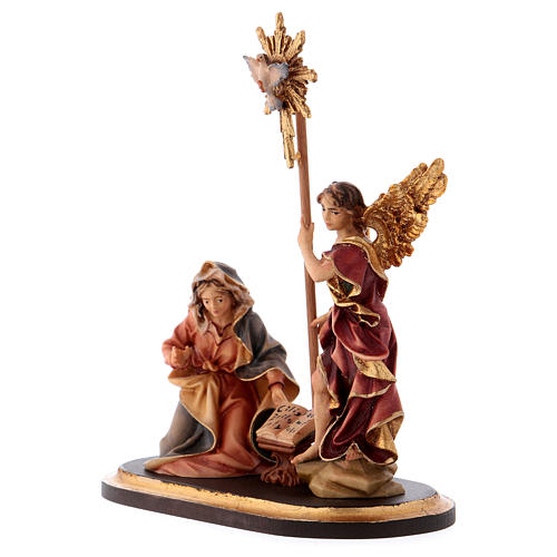 Annunciation Group on platform 5 pcs, 10 cm Original Nativity model, in Valgardena wood 3