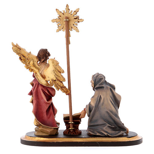 Annunciation Group on platform 5 pcs, 10 cm Original Nativity model, in Valgardena wood 4