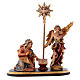 Annunciation Group on platform 5 pcs, 10 cm Original Nativity model, in Valgardena wood s1