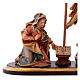 Annunciation Group on platform 5 pcs, 10 cm Original Nativity model, in Valgardena wood s2