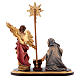 Annunciation Group on platform 5 pcs, 10 cm Original Nativity model, in Valgardena wood s4