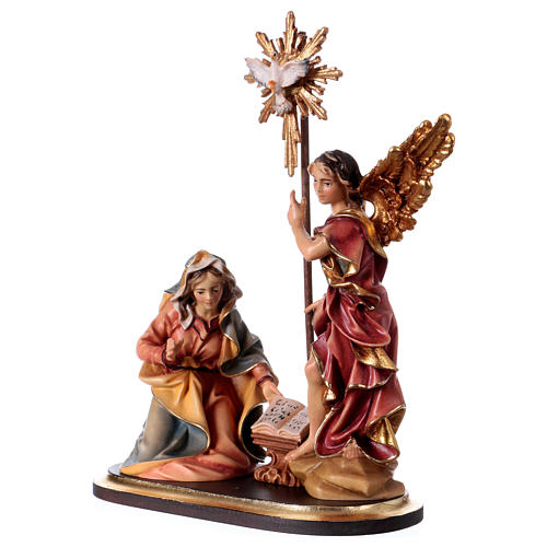 Angels Announcing on a wooden base 5 pcs, 12 cm Original Nativity model, in Valgardena wood 3