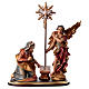 Angels Announcing on a wooden base 5 pcs, 12 cm Original Nativity model, in Valgardena wood s1