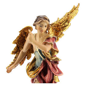 Anjo anunciador presépio Original madeira pintada Val Gardena 10 cm