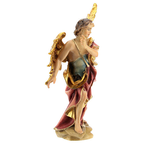 Announcing Angel, 10 cm Original Nativity model, in painted Valgardena wood 4