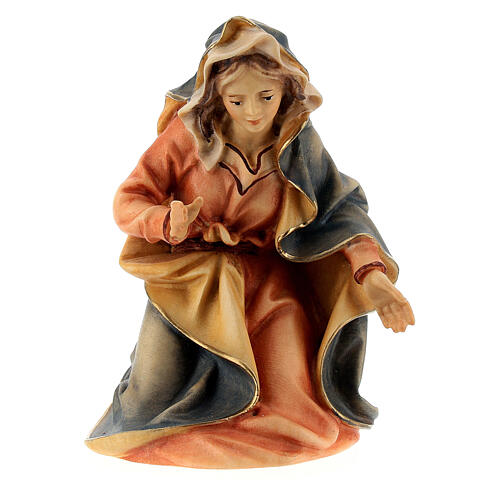 Virgem Maria presépio Original madeira pintada Val Gardena 12 cm 1