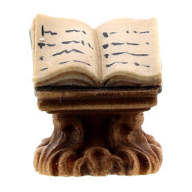 Open book on bookstand, Original Nativity Scene in painted wood from Valgardena 10 cm