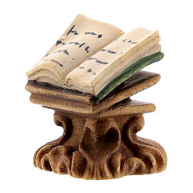 Open book on bookstand, Original Nativity Scene in painted wood from Valgardena 10 cm
