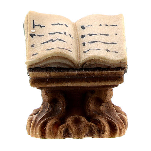 Open book on bookstand, Original Nativity Scene in painted wood from Valgardena 10 cm 1