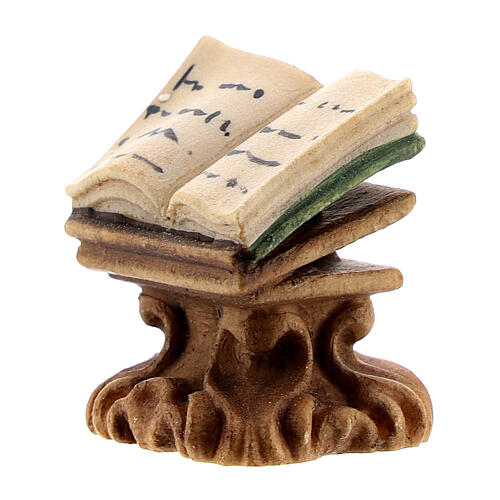 Open book on bookstand, Original Nativity Scene in painted wood from Valgardena 10 cm 2