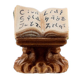 Open book on bookstand, Original Nativity Scene in painted wood from Valgardena 12 cm