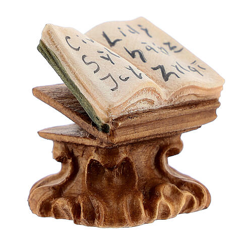 Open book on bookstand, Original Nativity Scene in painted wood from Valgardena 12 cm 3