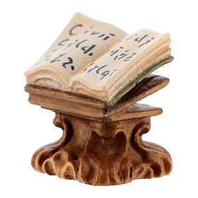 Libro su mensola presepe Original legno dipinto Valgardena 12 cm