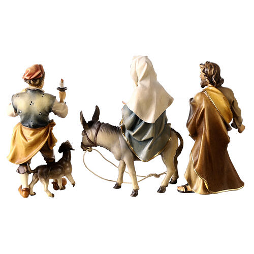 Looking for accommodation scene, Original Nativity Scene in painted wood from Valgardena 12 cm, 48x23x23 cm 17