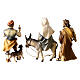 In search of accomodation Mary and Joseph Scene, 12 cm Original Nativity model, in painted Valgardena wood (48x23x23) cm s17