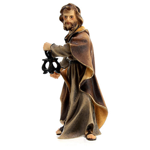 Święty Józef z latarenką szopka Original drewno malowane Val Gardena 10 cm 2