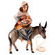 Virgen María sobre el burro con pregamino para belén Original madera pintada Val Gardena, figuras de altura media 10 cm s1