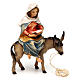 Schwangere Maria auf Esel 12cm Grödnertal Holz Mod. Original s2