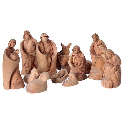 Olive wood stylised Nativity Scene 30x40x15 cm 2