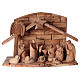 Complete olive wood stylized Nativity Scene 30x40x15 cm from Bethlehem s1