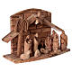Complete olive wood stylized Nativity Scene 30x40x15 cm from Bethlehem s4