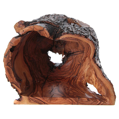 Natividade na gruta em madeira de oliveira de Belém 15x20x15 cm 5