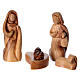 Grotto Holy Family Nativity in Olive wood from Bethlehem 15x20x15 cm s2