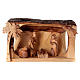 Cabaña con Natividad de madera de olivo Belén 10x20x10 cm s1