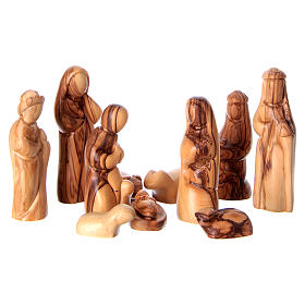Olive wood complete Nativity Scene with cave 20x30x20 cm, Bethlehem