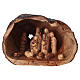 Presepe completo in grotta ulivo di Betlemme 20x30x20 cm s1