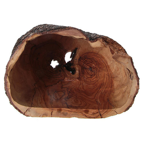 Presépio completo na gruta madeira de oliveira de Belém 20x30x20 cm 5