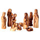 Complete Nativity Scene Set in Grotto in Olive wood from Bethlehem 20x30x20 cm s2