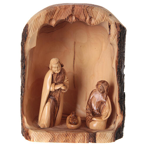 Narodziny Jezusa w niszy drewno oliwne z Betlejem 25x10x15 cm różne modele 1
