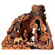 Heilige Familie mit Grotte Olivenholz Bethlehem 20x30x20cm s4