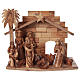 Stylised olive wood Nativity Scene 17 cm, Bethlehem s1