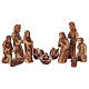 17 cm Complete Nativity Set in Olive wood from Bethlehem stylized s2