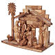 16 cm Complete Nativity in Olive wood from Bethlehem stylized s3
