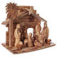 16 cm Complete Nativity in Olive wood from Bethlehem stylized s4