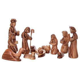 Stable with Complete Nativity in Olive wood from Bethlehem stylized 20x25x20 cm