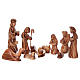 Stable with Complete Nativity in Olive wood from Bethlehem stylized 20x25x20 cm s2