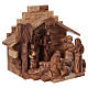 Stable with Complete Nativity in Olive wood from Bethlehem stylized 20x25x20 cm s4