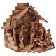 Barn with Nativity in Olive wood from Bethlehem complete 25x30x20 cm s4