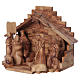Barn Olive wood from Bethlehem with Nativity set stylized 12 cm s3