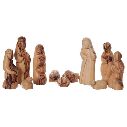 Nativity Scene in Olive Wood completed with stable 20x23x16 cm 2