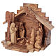 Nativity Scene in Olive Wood completed with stable 20x23x16 cm s3
