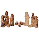 House in Olive wood from Bethlehem with Nativity Set stylized 20x25x15 cm s2