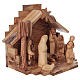House in Olive wood from Bethlehem with Nativity Set stylized 20x25x15 cm s4